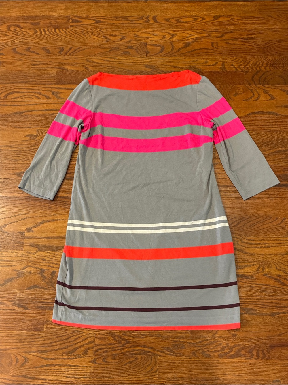 Trina Turk Striped Gray & Pink Women’s Shift Dress size 12.